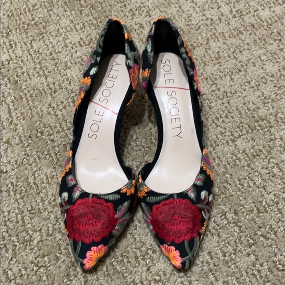 Sole Society Floral Heels